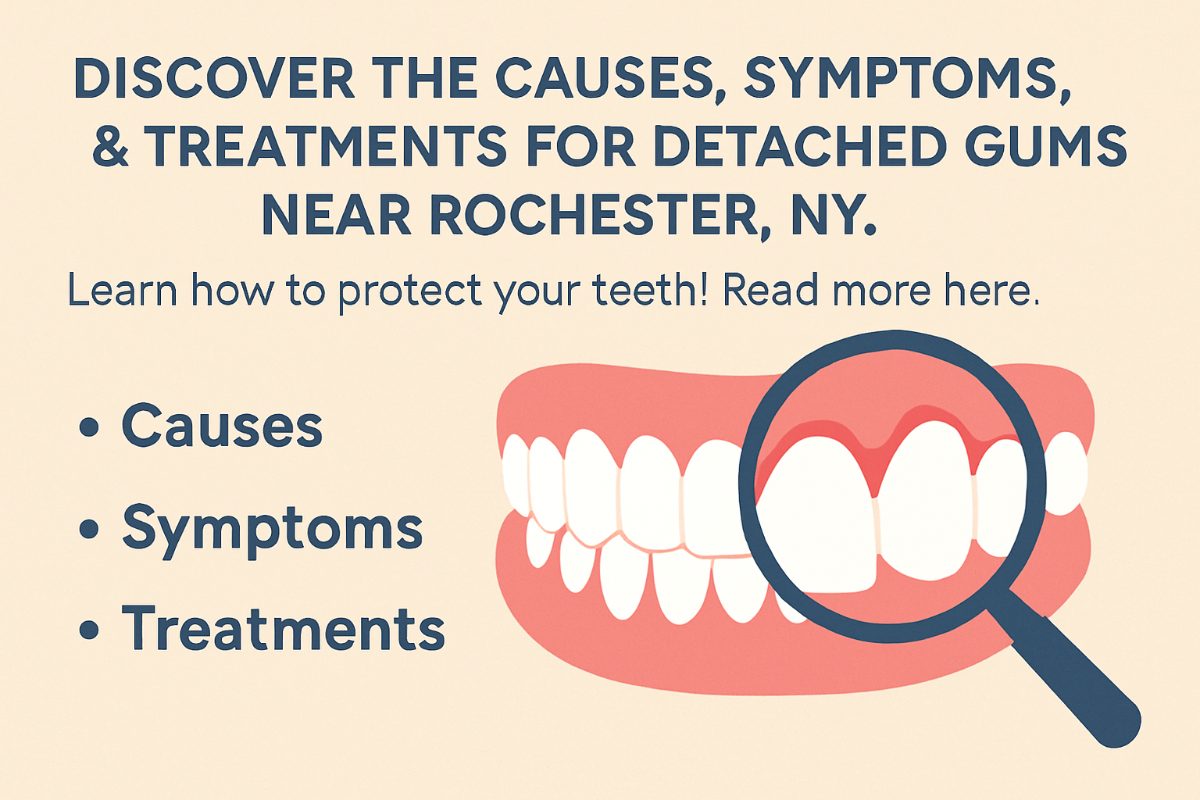 Close up image of a mouth showing receding gums. The tooth root is visible, and there is inflammation around the gum line. No text on the image.