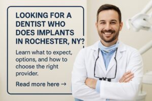 Photo of a dentist in Rochester, NY, using advanced 3D imaging technology to plan dental implant placement with precision. The image should convey expertise and a modern approach to implant dentistry. No text on image.